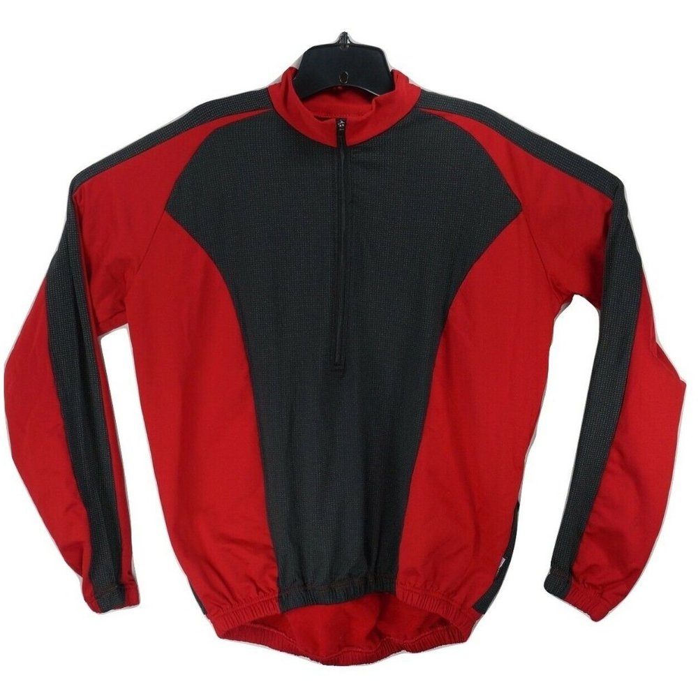 Illumi Nite Reflective Wear Mens L Red Black 1/2 Zip Cycling Jersey Jacket
